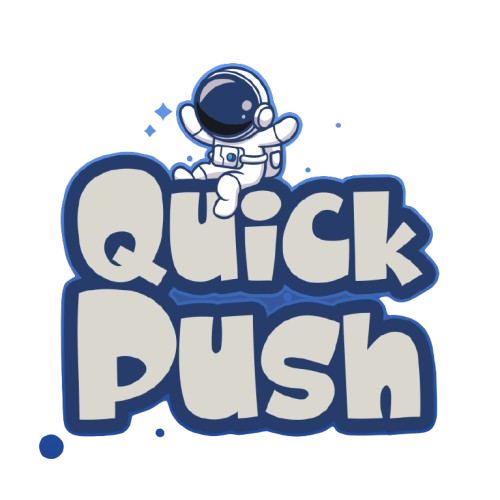 Logo Quick Push — astronauta
