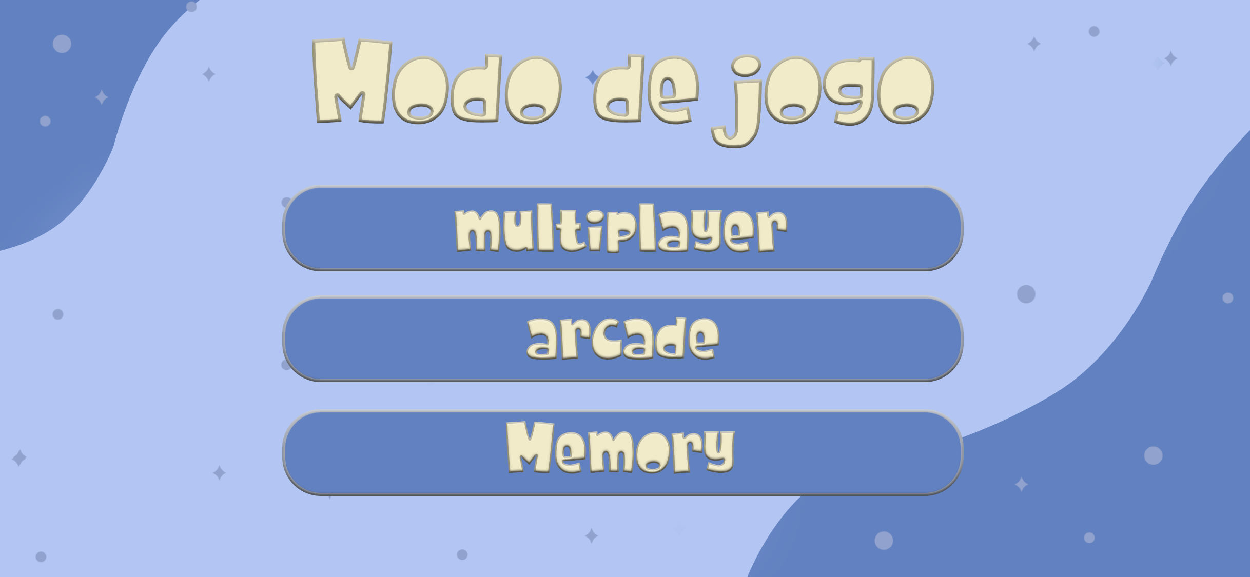 Seleção de modos de jogo