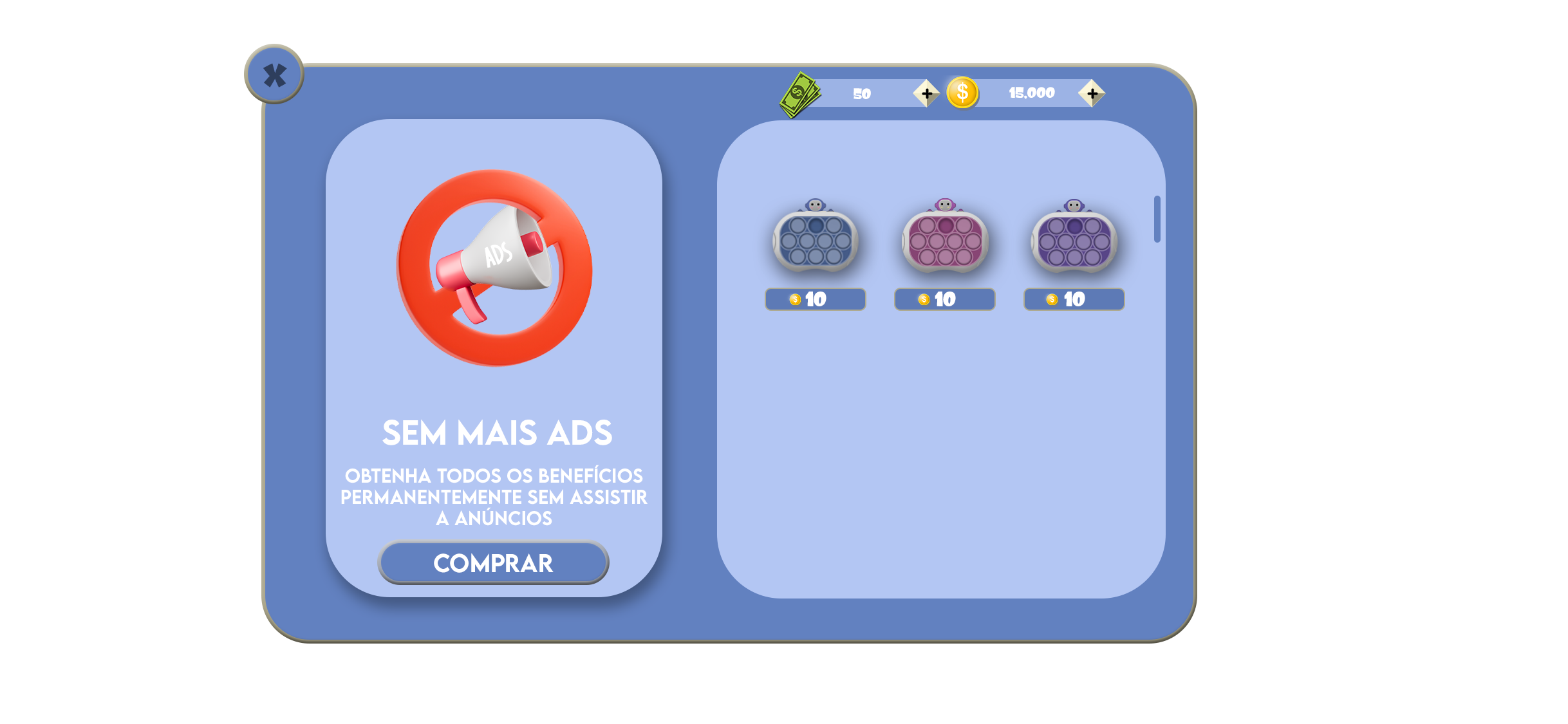 Loja de temas e itens
